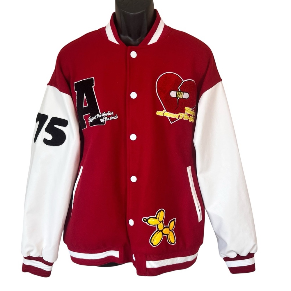 Aelfric Eden Letter Love Heart Varsity Letterman Jacket